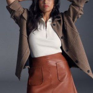 NWT Maeve A-Line Faux Leather Mini Skirt